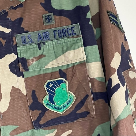 USA Camo Military Rip Stop Jacket Shacket Air Force Size Medium - Picture 3 of 6